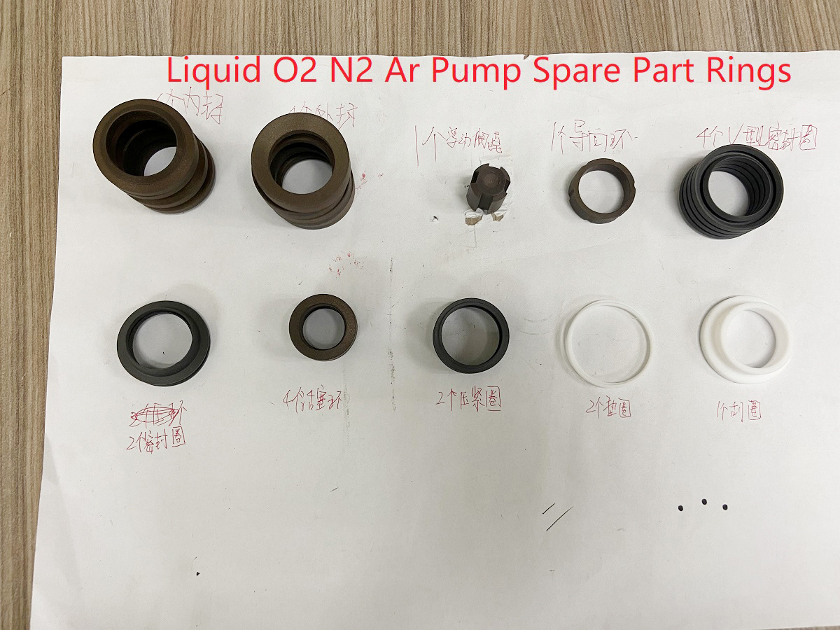 Anéis de peça sobressalente de bomba de ar de 3 líquidos O2 N2